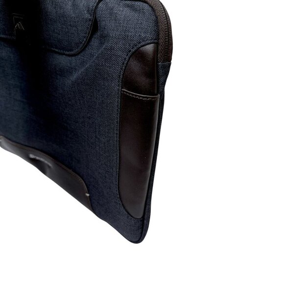 Brenthaven Collins Case iPad / Tablet Holder Blue Fabric Brown Faux Leather Trim - Picture 9 of 10